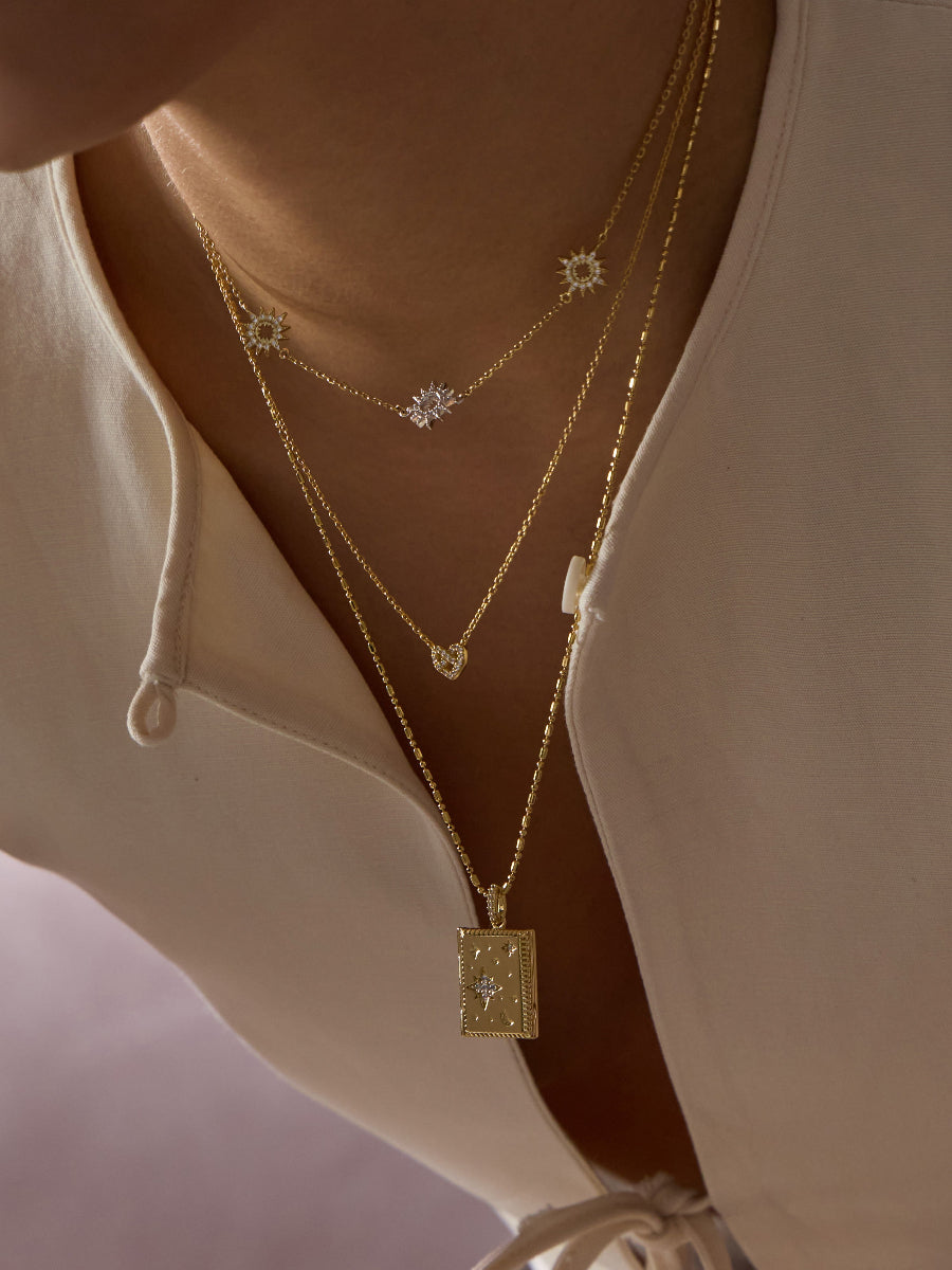 Fly Me To The Moon Gold Locket Necklace | Wanderlust + Co
