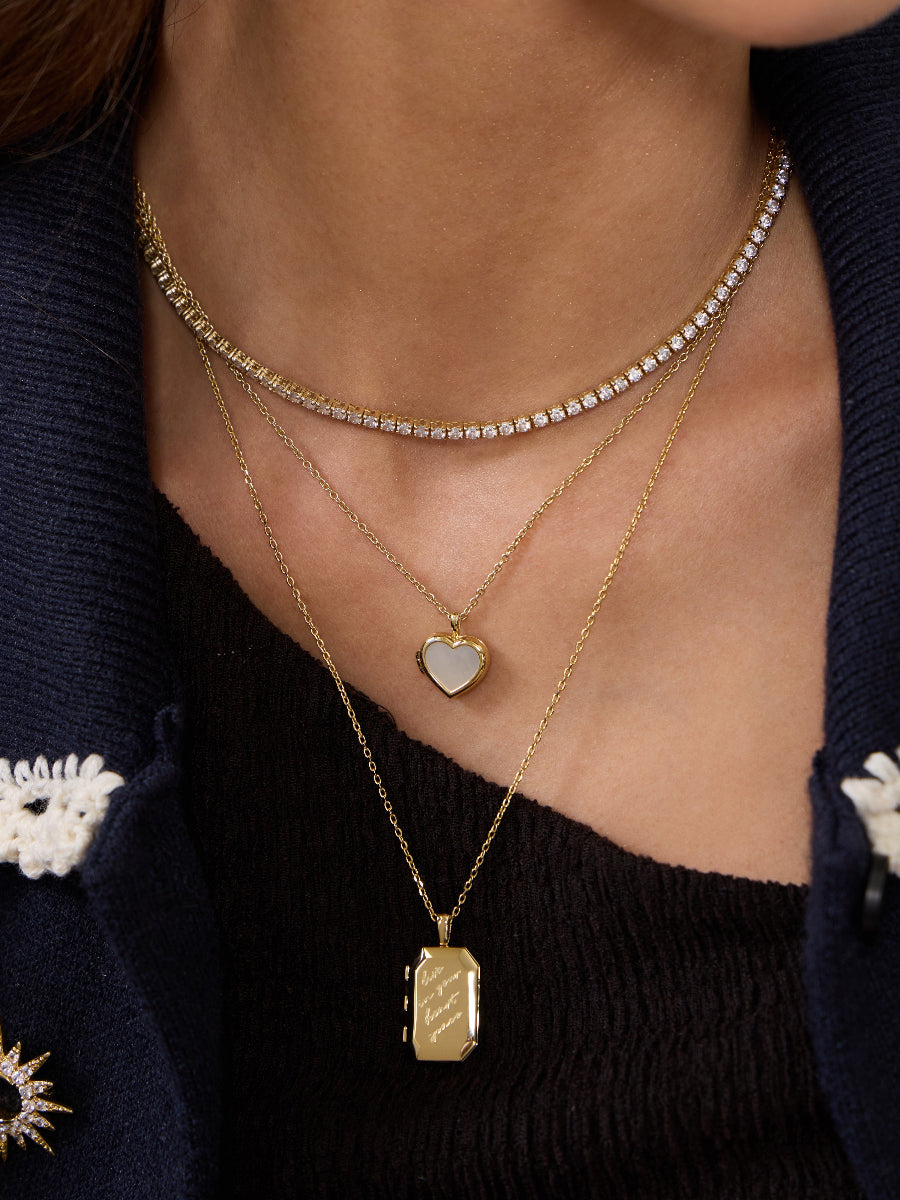 Heart Space Gold Locket Necklace | Wanderlust + Co