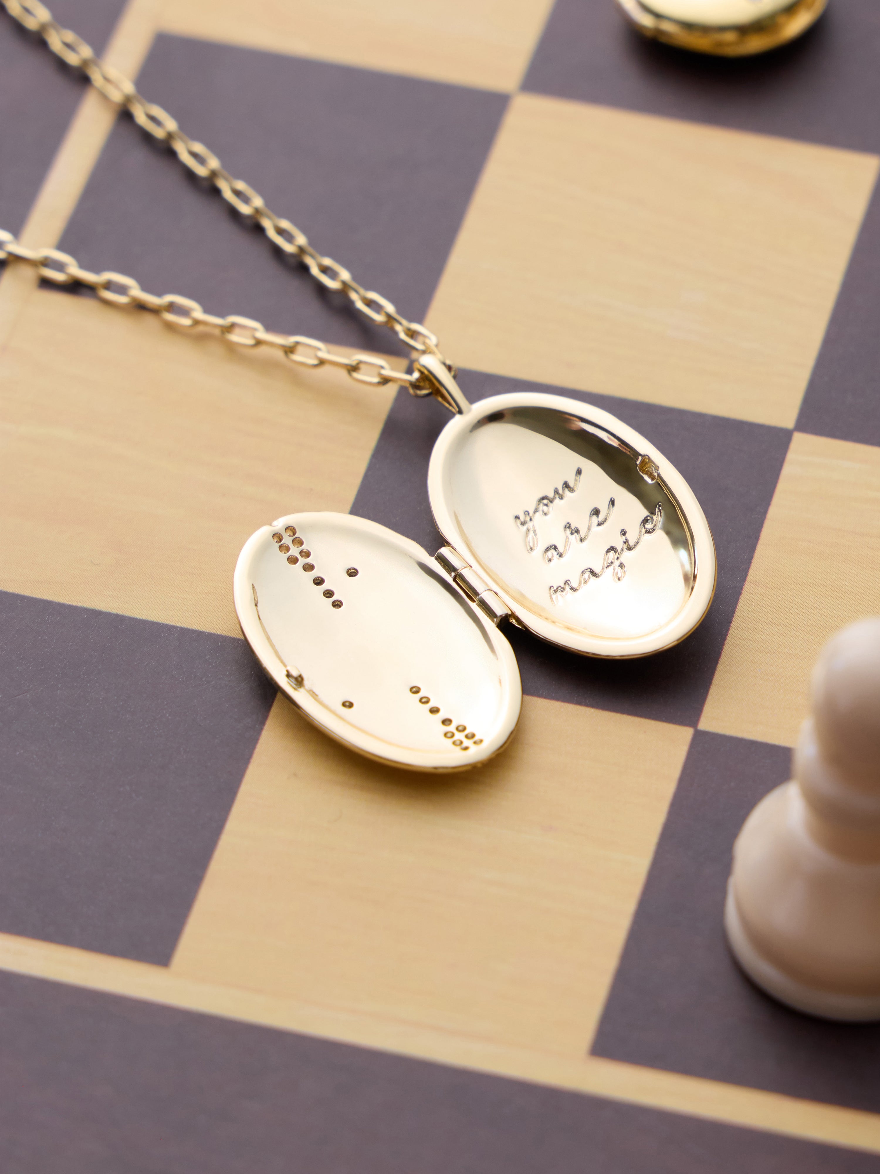 You Are Magic Gold Medallion Locket Necklace | Wanderlust + Co