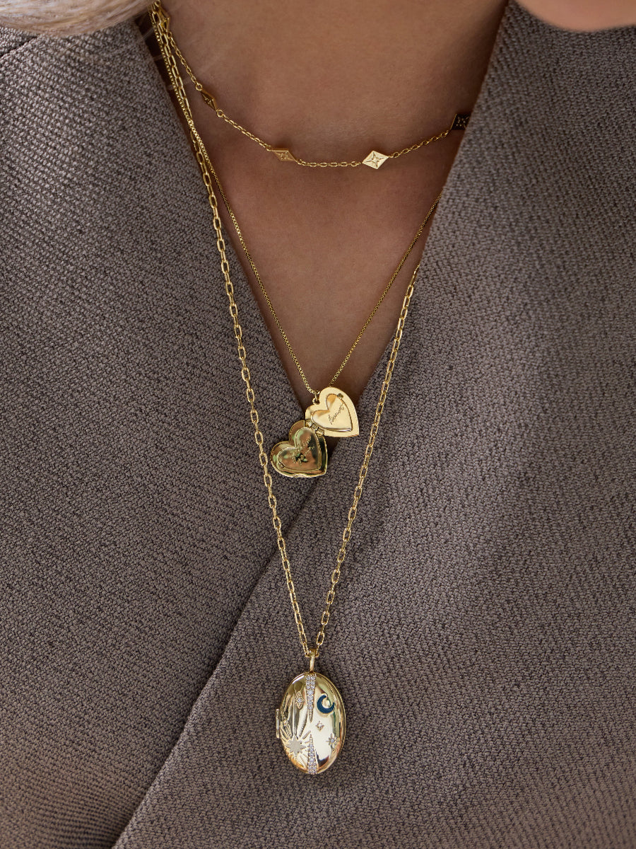 You Are Magic Gold Medallion Locket Necklace | Wanderlust + Co