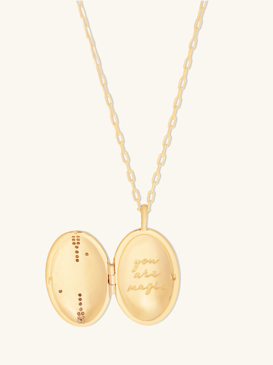 You Are Magic Gold Medallion Locket Necklace | Wanderlust + Co