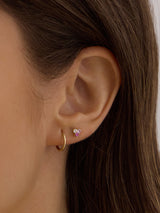 Sapphire 14K Solid Gold Flat Back Earring | Wanderlust + Co