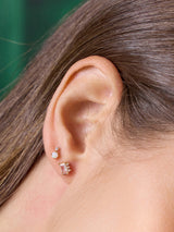 Diamond & Opal 14K Solid Gold Flat Back Earring | Wanderlust + Co