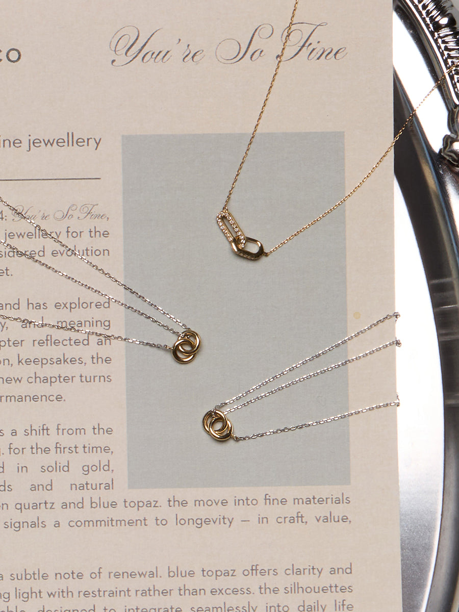 Double Link 14K Solid Gold Necklace | Wanderlust + Co