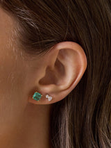 Emerald Quartz 14K Solid Gold Stud Earrings | Wanderlust + Co