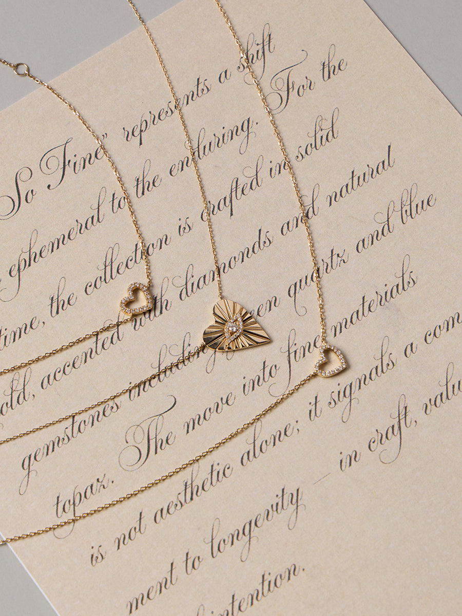 Talisman Heart Diamond 14K Solid Gold Necklace | Wanderlust + Co