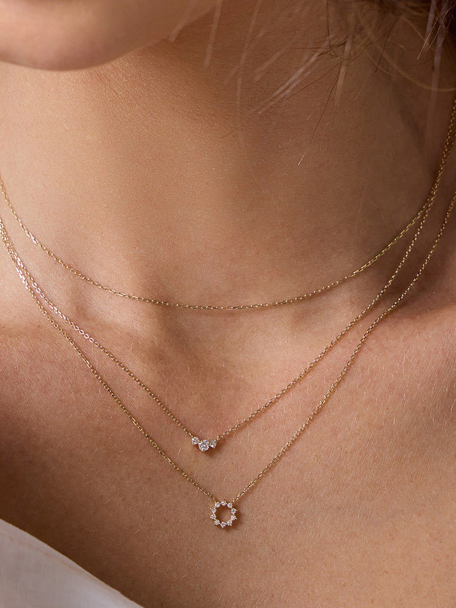 Diamond Sunrays 14K Solid Gold Necklace | Wanderlust + Co