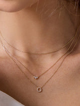 Diamond Sunrays 14K Solid Gold Necklace | Wanderlust + Co