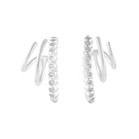 Triple Pave Silver 13mm Hoop Earrings | Wanderlust + Co
