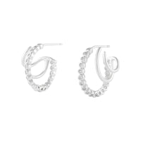 Triple Pave Silver 13mm Hoop Earrings | Wanderlust + Co