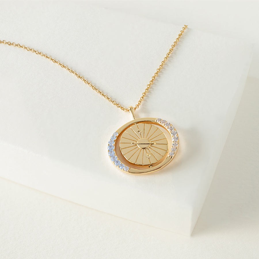 North Star Spinning Gold Necklace Wanderlust Co