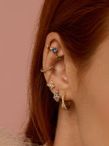 Pave Drop Chain Gold Ear Cuff