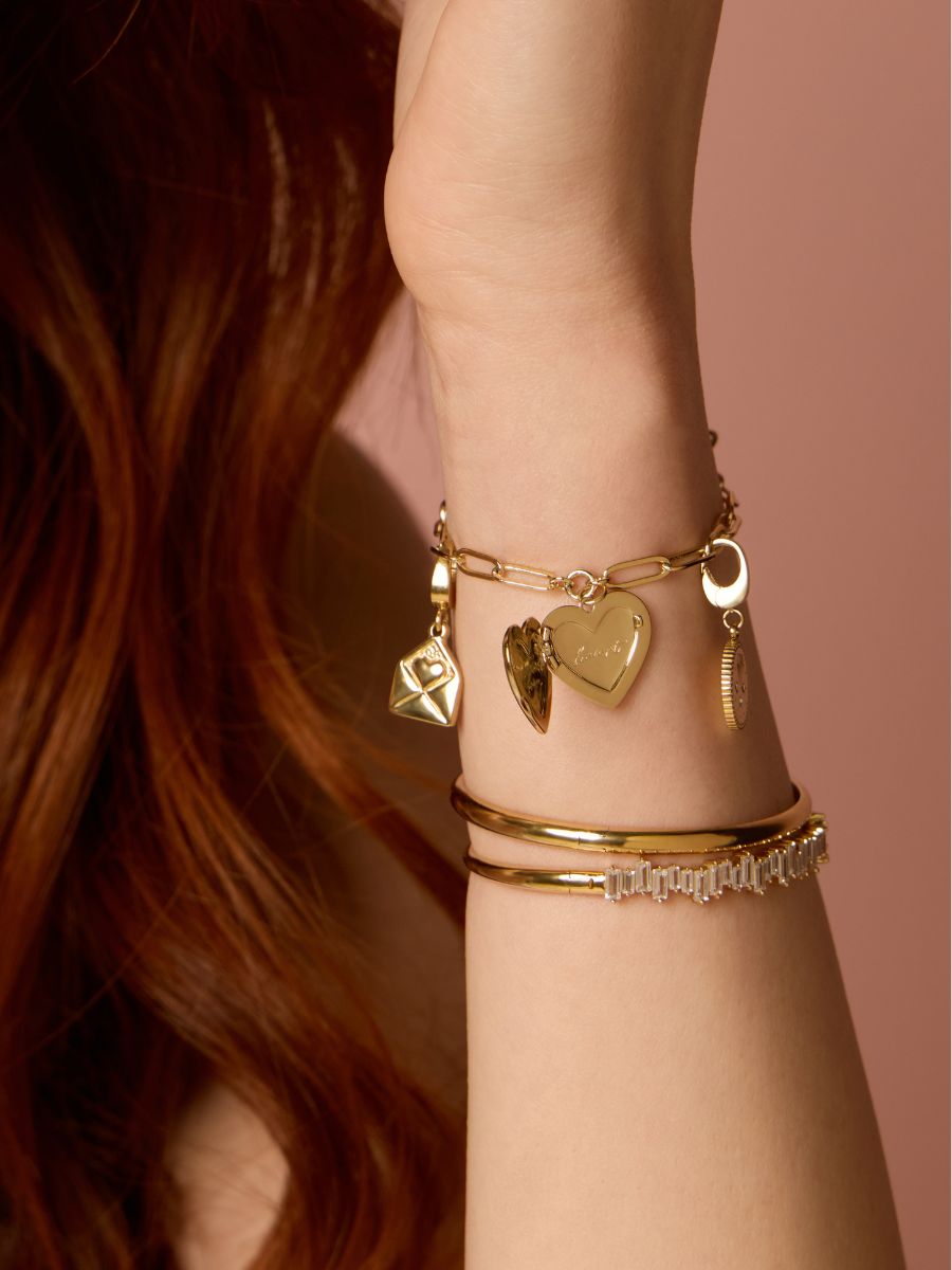 Heart Gold Locket Bracelet