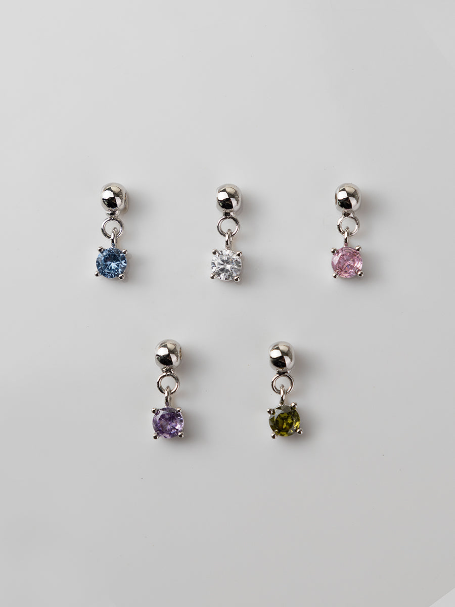 Diamante Silver Drop Charm