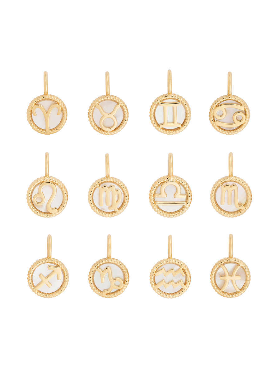 Aries Zodiac Mother of Pearl 14K Gold Vermeil Pendant
