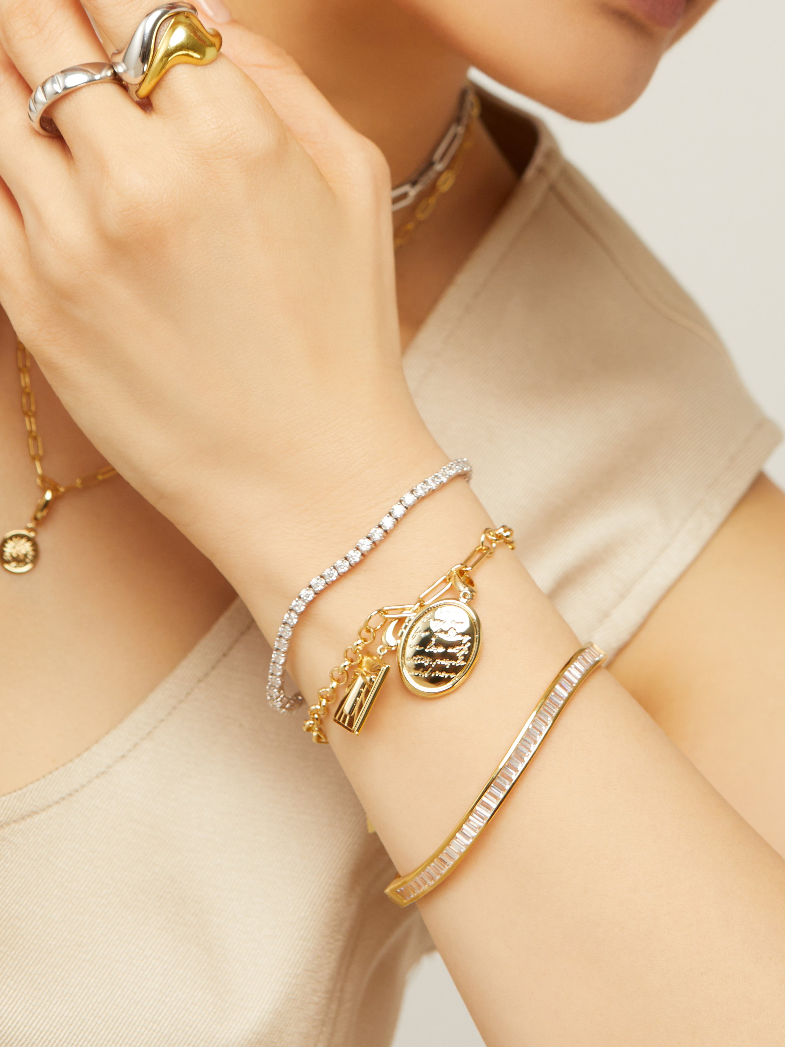 Mantra Locket Gold Charm | Wanderlust + Co