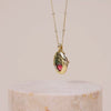 Healing Ombre Fuchsia & Turquoise Gold Locket Necklace | Wanderlust + Co