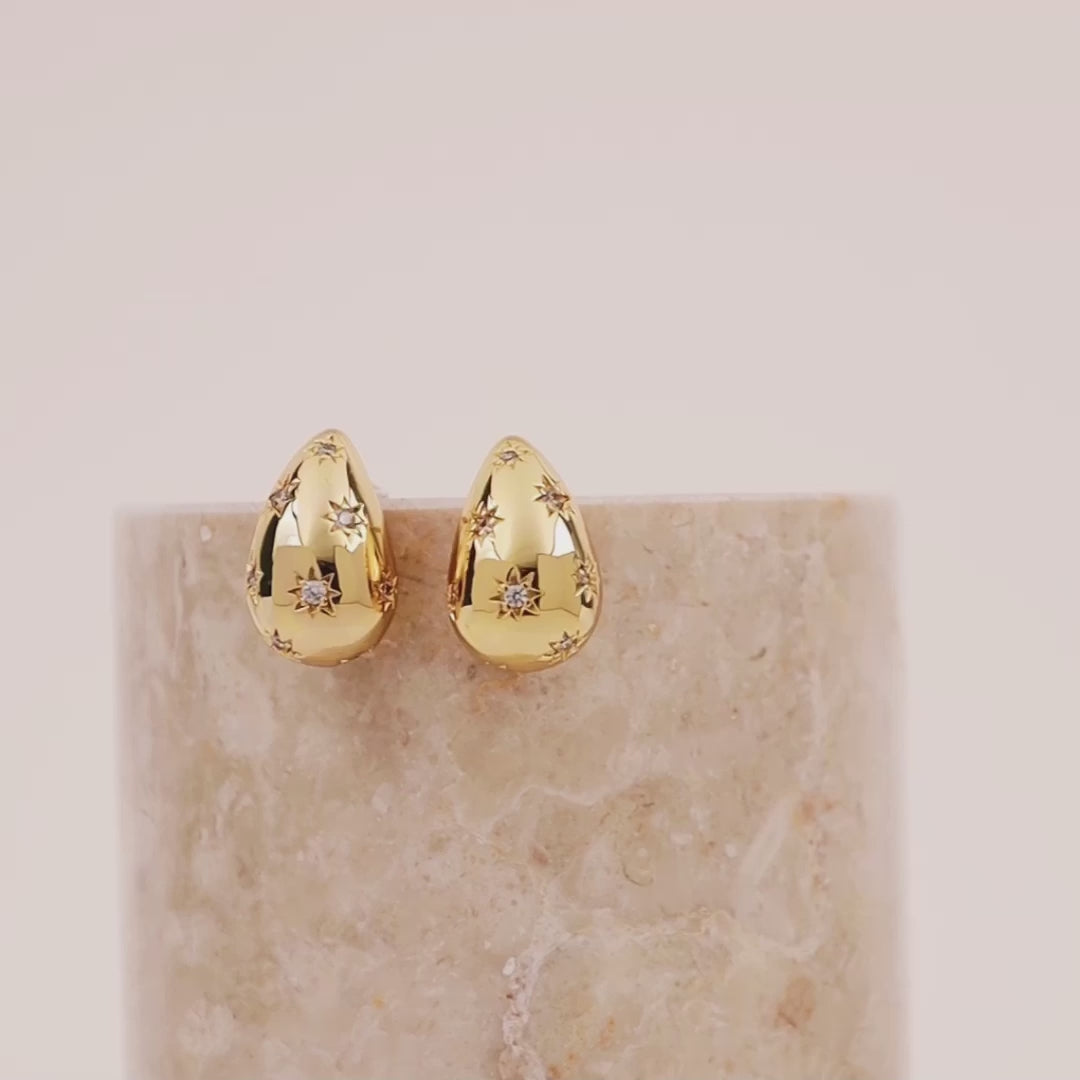Teardrop Constellation Gold 20mm Stud Earrings | Wanderlust + Co