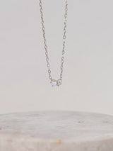 Cluster Diamond & Moonstone 14K Solid Gold Necklace | Wanderlust + Co