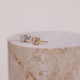 Heart Baguette Duo Stud Earrings | Wanderlust + Co