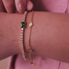 Pave 18K Gold Vermeil Baguette Emerald Tennis Bracelet