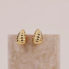 Teardrop Seashell Gold 20mm Stud Earrings | Wanderlust + Co