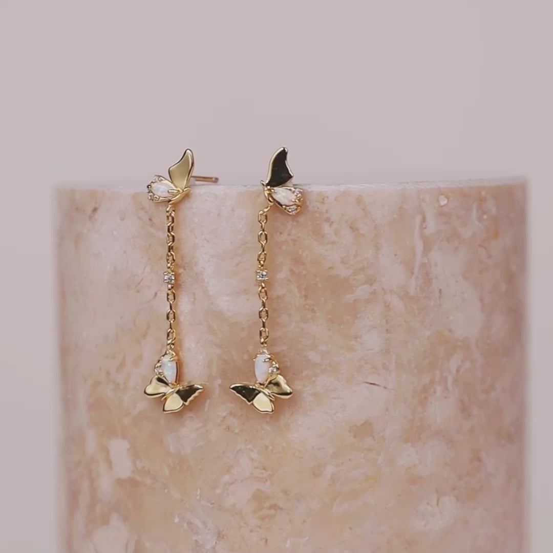 Butterfly Opal Gold Earrings | Wanderlust + Co