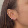 Classic Pave Silver 7mm Huggie Earrings