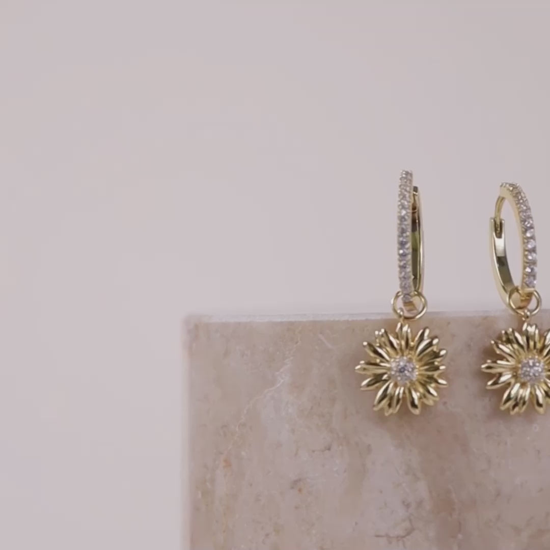 Daisy Gold Hoop Earrings | Wanderlust + Co