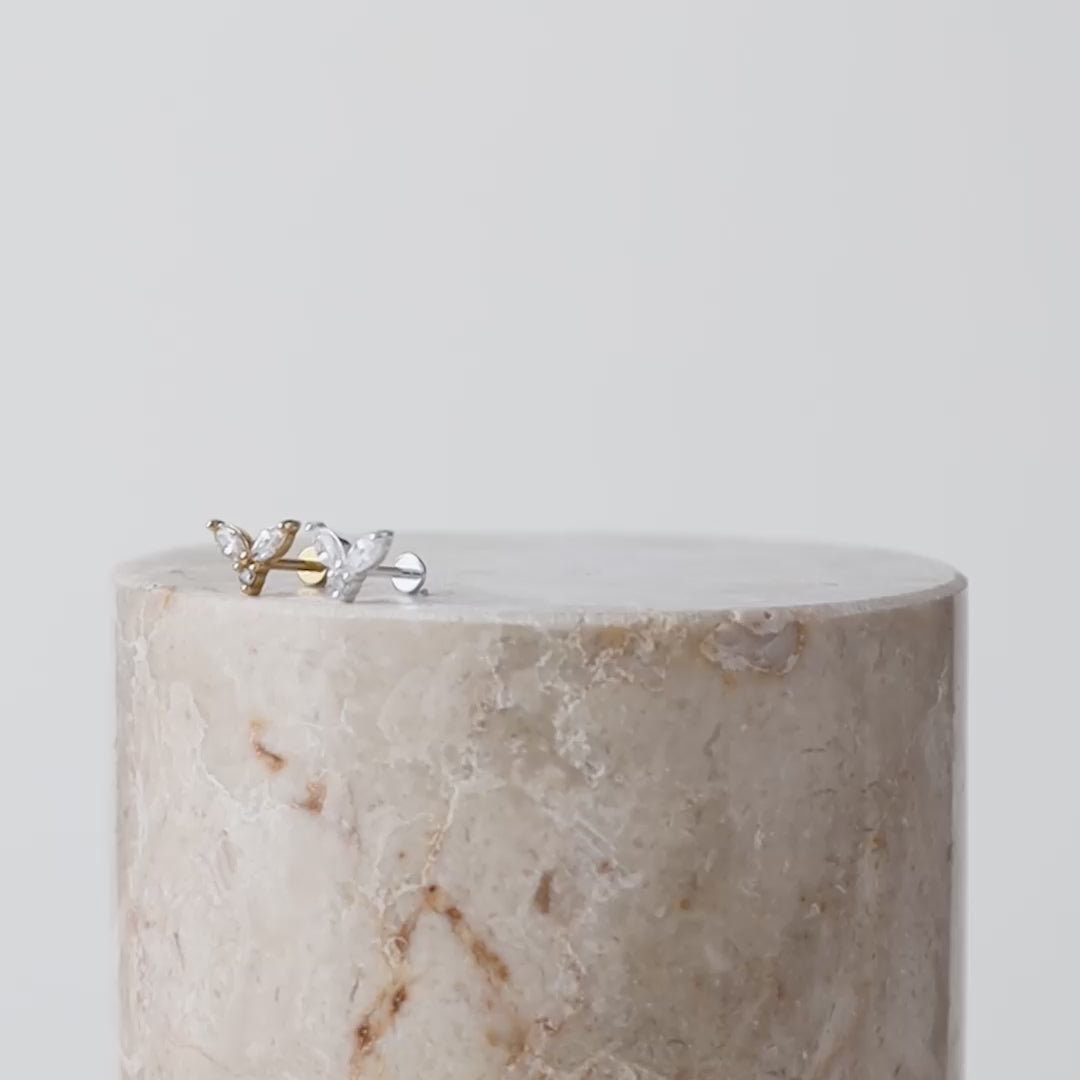 Marquise Cluster Flat Back Earring | Wanderlust + Co