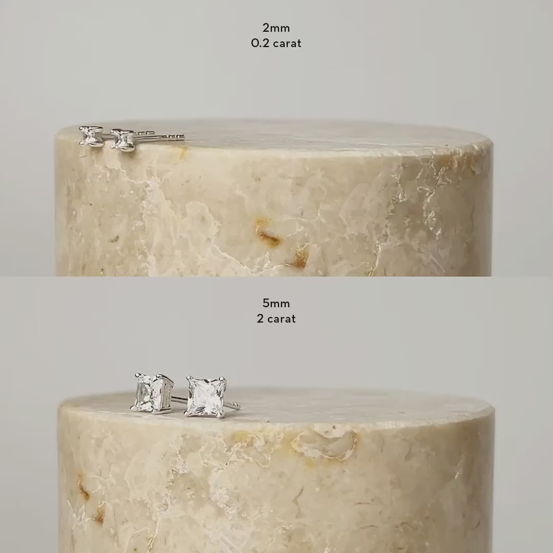 Princess Silver Stud Earrings | Wanderlust + Co