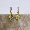 Ravioli Charm Gold Huggie Earrings