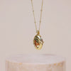 Healing Citrine Quartz Gold Locket Necklace