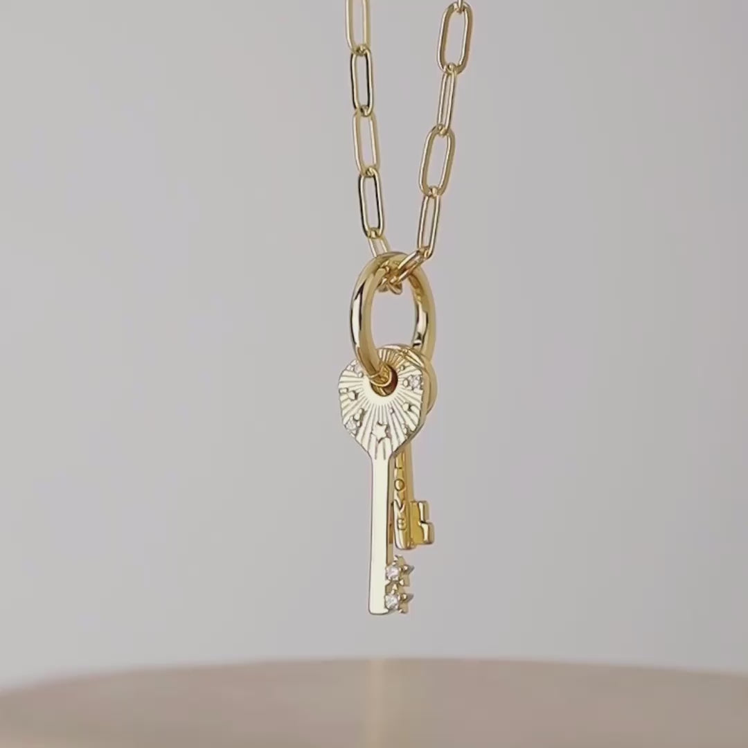 Cosmic Keys Gold Necklace | Wanderlust + Co