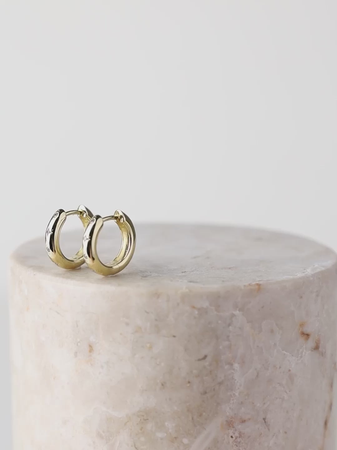 Constellation 10mm 14K Gold Vermeil Huggie Earrings | Wanderlust + Co