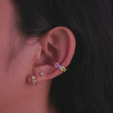 Heart Bezel Gold 8mm Huggie Earrings | Wanderlust + Co