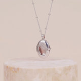 Healing Citrine Quartz Silver Locket Necklace