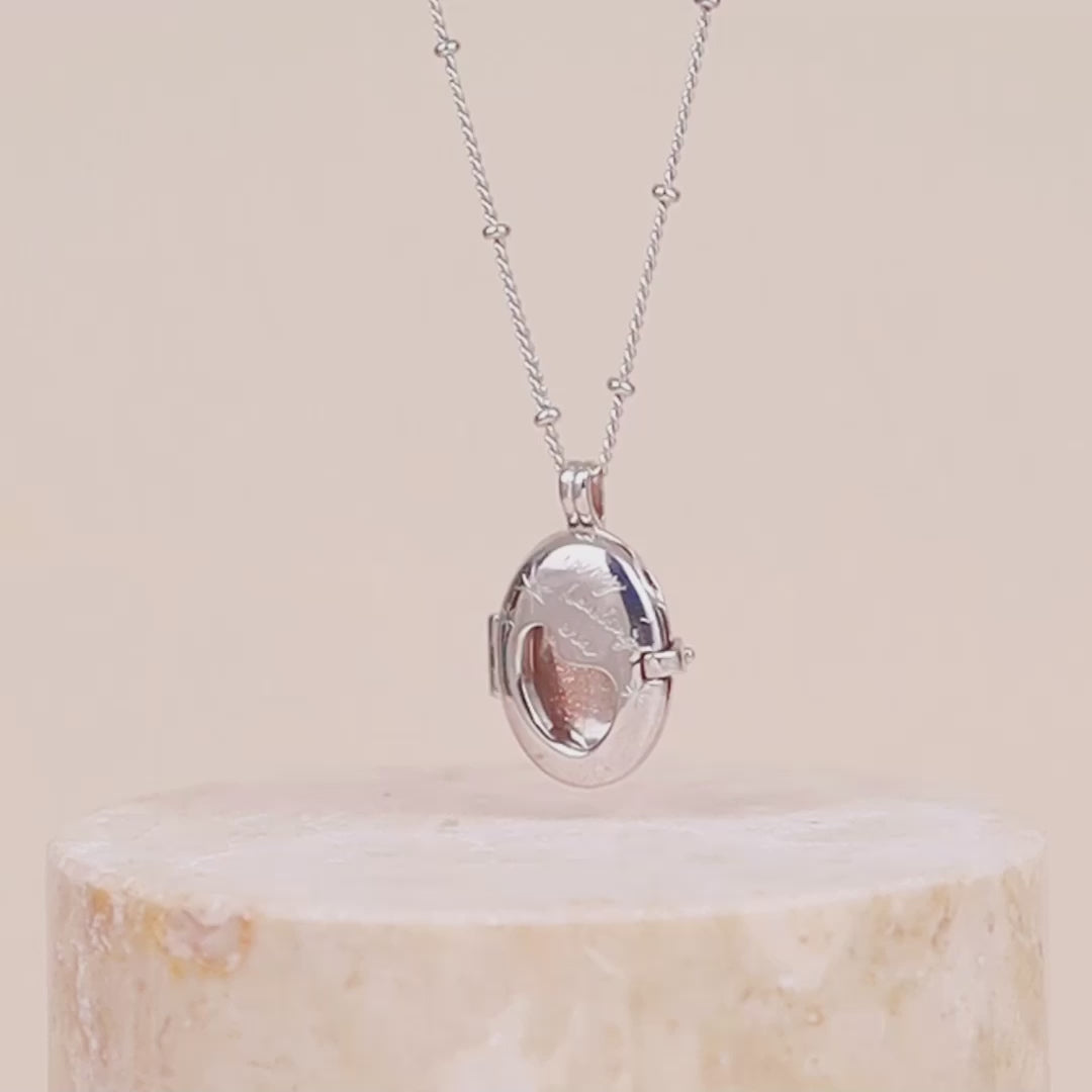 Healing Citrine Quartz Silver Locket Necklace