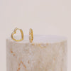 Classic Pave Heart Gold 12mm Huggie Earrings