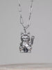 Lucky Cat Silver Necklace | Wanderlust + Co