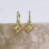 Ravioli Charm Gold Huggie Earrings