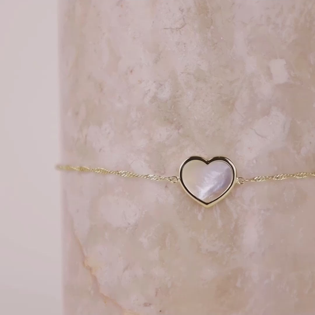 Heart Pearl & Gold Bracelet | Wanderlust + Co