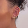 Stars Pave Gold 7mm Baby Huggie Earrings