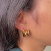 Hailey Double Nano Hoop 9mm Gold Earrings