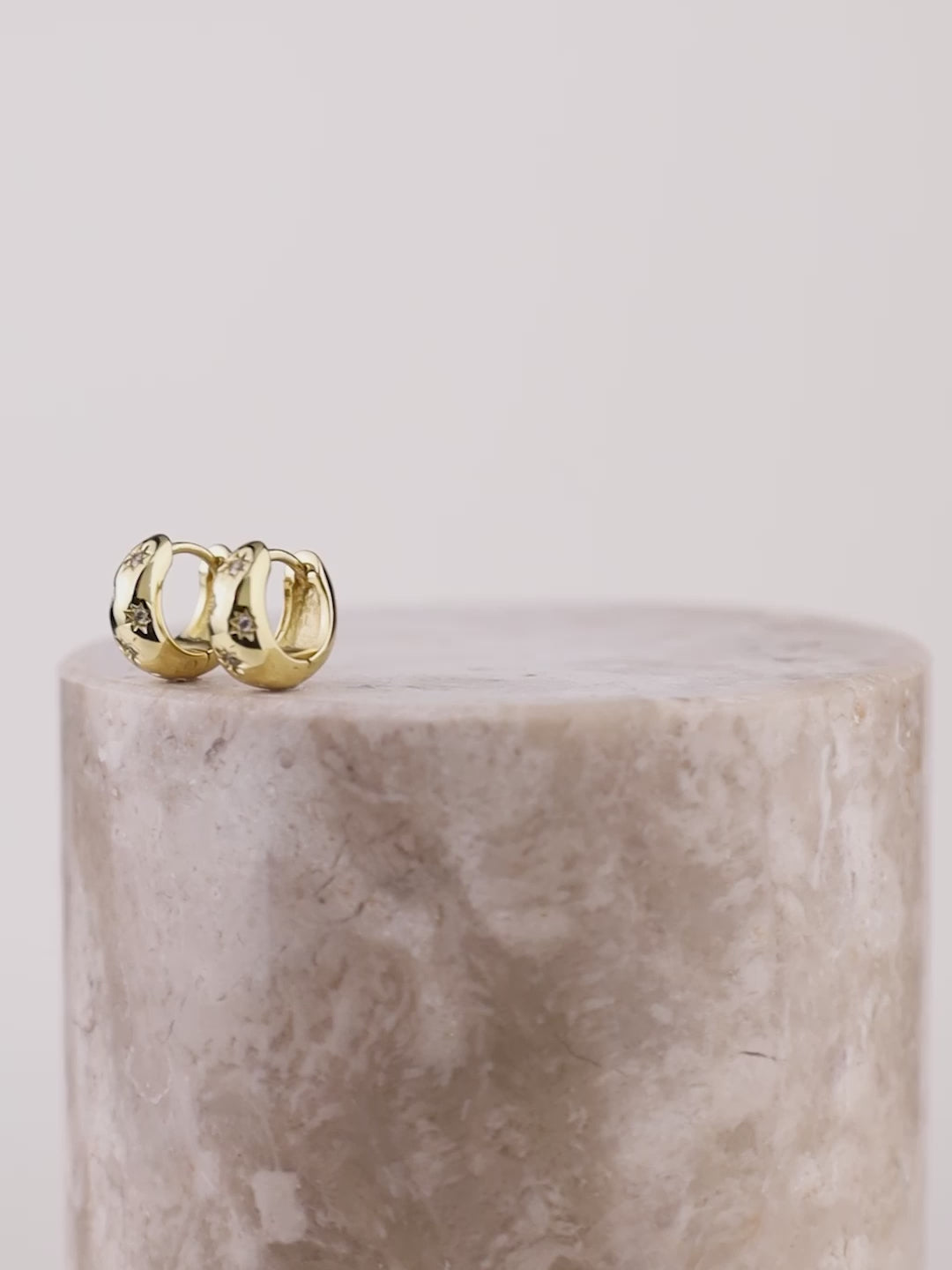 Teardrop Constellation Gold 7mm Baby Huggie Earrings | Wanderlust + Co