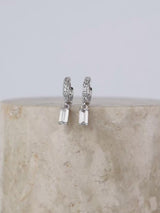 Baguette Silver Baby Huggie Earrings | Wanderlust + Co
