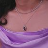 Aura Amethyst Silver Locket Necklace