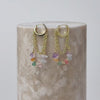 Kaleidoscope Beaded Gold Hoop Earrings
