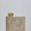 Heart Gem Gold Chubby Baby Huggie Earrings