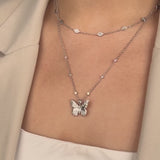 Butterfly Rainbow & Silver Necklace | Wanderlust + Co